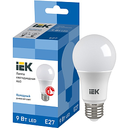 Лампа светодиодная IEK ECO A60 9W/6500К/E27