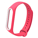 Силиконовый ремешок NONAME для XIAOMI Mi Band 4, Double color, розовый, белая вставка