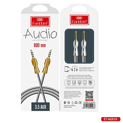 Кабель Jack 3.5 <--> Jack 3.5  0.8м EARLDOM ET-AUX16 серебряный