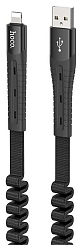 Кабель USB <--> Lightning  1.2м HOCO U78 Cotton, чёрный