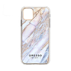 Задняя накладка GRESSO для iPhone 12/12 Pro. Коллекция Мрамор белый прозрачный