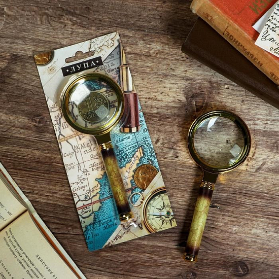 Лупа пластик с наклейкой «Карта», d=6 см