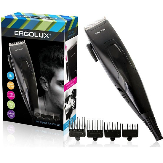 Машинка для стрижки волос ERGOLUX ELX-HC01-C48 черная
