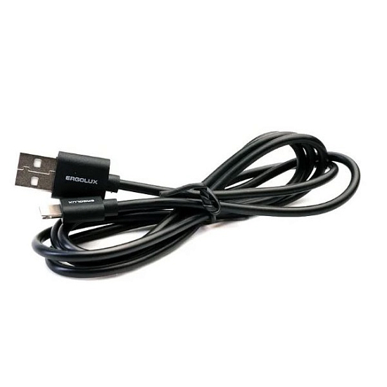 Кабель USB <--> Lightning  1.2м ERGOLUX ELX-CDC03 черный