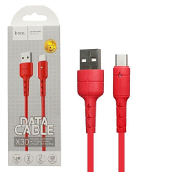 Кабель USB <--> Type-C  1.2м HOCO X30 Star красный