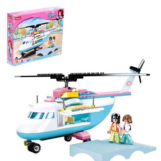 Конструктор SLUBAN Розовая мечта: «Вертолет», 163 детали