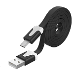 Кабель USB <--> microUSB  3.0м BLAST BMC-130 плоский черный