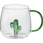 Кружка стеклянная с фигуркой на дне «Серен. Кактус», 350 мл