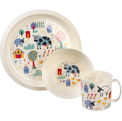 Детская посуда в наборе : тарелка D215 мм, миска D130 мм, кружка 280 мл 9600919