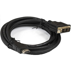 Кабель HDMI <--> DVI  3.0м ExeGate EX284894RUS EX-CC-HDMIM-DVIM-3.0 (19M/19M, single link, позолоченные контакты)