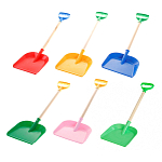 Лопата пластмассовая с деревянной ручкой, цвета МИКС