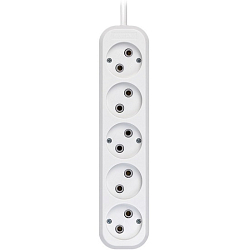 Сетевой удлинитель  5.0м SMARTBUY SBE-10-5-05-N, 5 розеток, 10А/2,2кВт без заземления ПВС 2х1,0