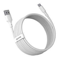 Кабель USB <--> Type-C  1.5м BASEUS Simple Wisdom Data Cable Kit White, 5A (TZCATZJ-02)