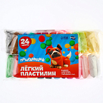 Пластилин легкий, прыгающий, набор 24 цвета, вес 1 цвета 10 гр, 3 инструмента   9670751