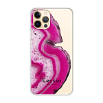 Задняя накладка GRESSO для iPhone 12 Pro. Коллекция "Drama Queen". Модель "Magenta Agate"