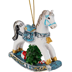 Полирезиновая подвеска "Лошадка каталка" голубая 8*8 см УТМ01505633