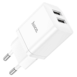 Сетевое ЗУ 2USB 2.1A HOCO N25, Maker, белый, Lightning