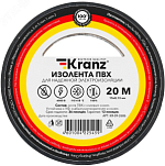 Изолента KRANZ 0.13х15 мм, 20 м, черная