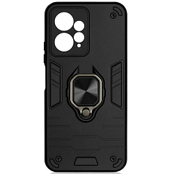 Задняя накладка DF для Xiaomi Redmi Note 12 (4G) DF xiArmor-03 (black) с кольцом и креплением для магнитного держателя