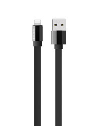 Кабель USB <--> Lightning  1.2м BOROFONE BU8 Glory плоский, в переплёте, чёрный