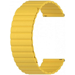 Универсальный кожаный ремешок LYAMBDA POLLUX 22mm Yellow (DSP-15-22-YL)