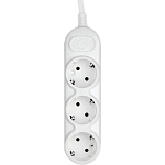 Сетевой удлинитель  1.5м POWER CUBE PC-3B-1,5M, белый, 3 розетки, без выкл., 16А