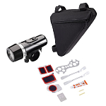 Набор для велосипеда 3 в 1: фонарь, ремонтный набор, сумка 20 х 20 х 27 см   9867414