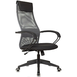Кресло руководителя БЮРОКРАТ CH-607 темно-серый TW-04 сиденье черный Neo Black сетка/ткань с подголов. крестов. пластик