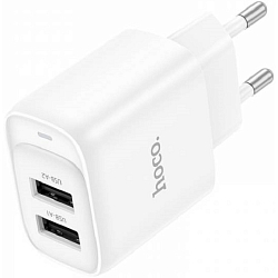Сетевое ЗУ 2USB 2.1A HOCO C141A Smart, белый,  кабель USB - Type-C