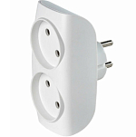 Тройник 2 гн. SMARTBUY SBE-10-A04w-2, белый, 10А