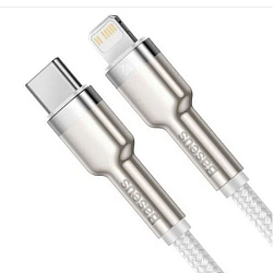 Кабель Lightning <--> Type-C  1.0м BASEUS белый, 20W (CATLYS-A02)
