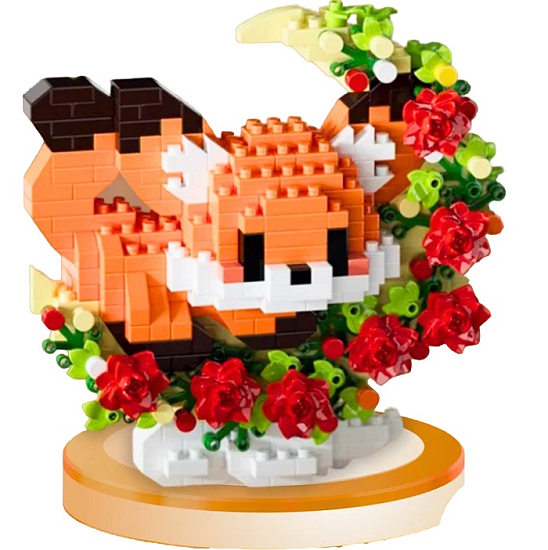 Фигурка-конструктор Лисичка с цветами