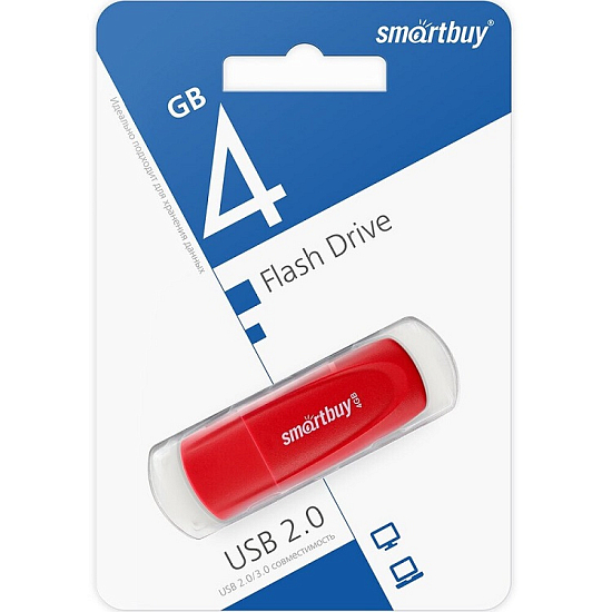 USB  4Gb SMARTBUY Scout красный