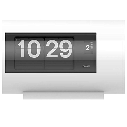 Классические перекидные часы Flip Clock mini, с будильником белые