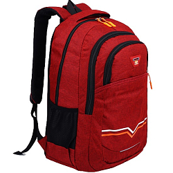 Рюкзак школьный на молнии, 2 наружных кармана, бордовый 9424756