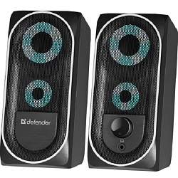 Колонки 2.0 DEFENDER Solar 2 чёрный (2*4Вт)