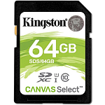 SD 64Gb Kingston Class 10 UHS-I U1 V10 Canvas Select Plus (100 Mb/s)