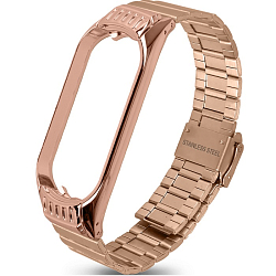 Металлический ремешок ISA для Xiaomi Mi Band 5 Milanese розовое золото (Rose Gold) #12