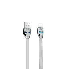 Кабель USB <--> Lightning  1.2м HOCO U14 Steel man плоский, серый