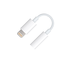 Переходник Jack 3.5 >--> Lightning NONAME белый в коробке