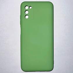 Задняя накладка SILICONE COVER Soft Mate для Samsung Galaxy A03S светло-зелёный