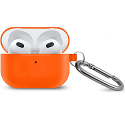 Силиконовый чехол ISA для AirPods 3 Hang Silicon Case с карабином peach