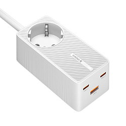 Сетевое ЗУ 1USB/2Type-C DEPPA 11450, белый, 67Вт