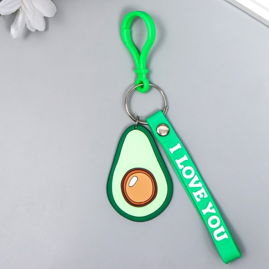 Брелок резина "Авокадо с карабином" 5,5х0,3х4 см   6988886