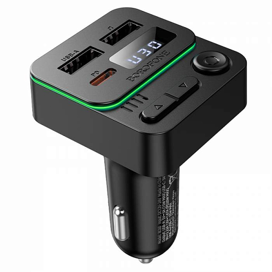 FM-модулятор BOROFONE BC60 (2USB + 1Type-C) Black