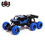 Машинка на пульте управления 6X6, 1:18, работает от акк-ра, цвет синий 7707461