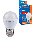 Лампа светодиодная KRONUS G45 шар 12W/3000K/E27 тёплый свет