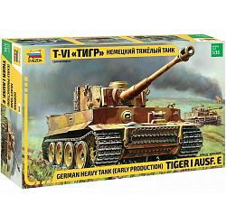 Сборная модель ZVEZDA Немецкий тяжелый танк PZ.KPFW "Тигр" 6256 