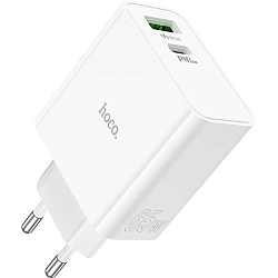 Сетевое ЗУ 1USB/1Type-C HOCO C113A Awesome, Type-C, белый, PD65Вт, QC3.0