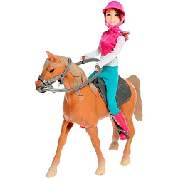 Набор игровой лошадка с куклой шарнирной, с аксессуарами 4387968